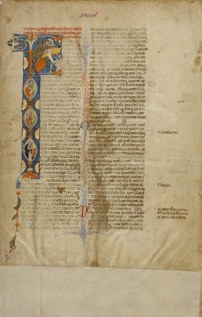 Unknown:Initial F: Saints Jerome, Peter, Paul, and Dominic, Poster Print Wall Art