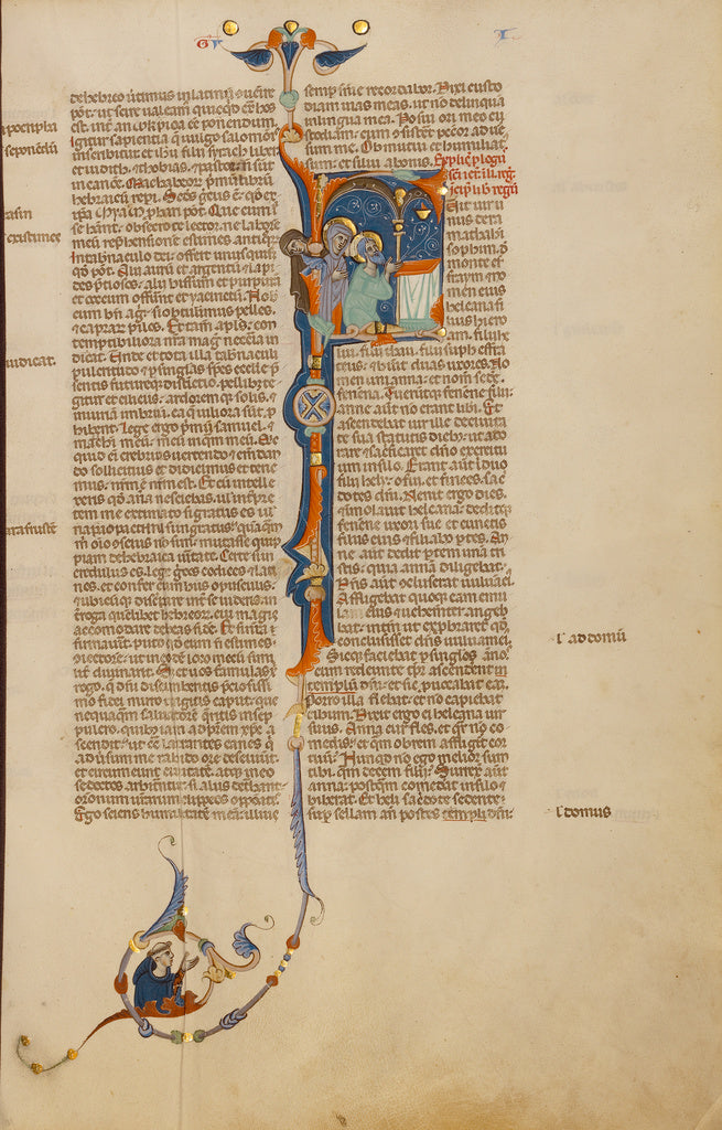Unknown:Initial F: Elkanah with Hannah and Peninnah in the T, Poster Print Wall Art