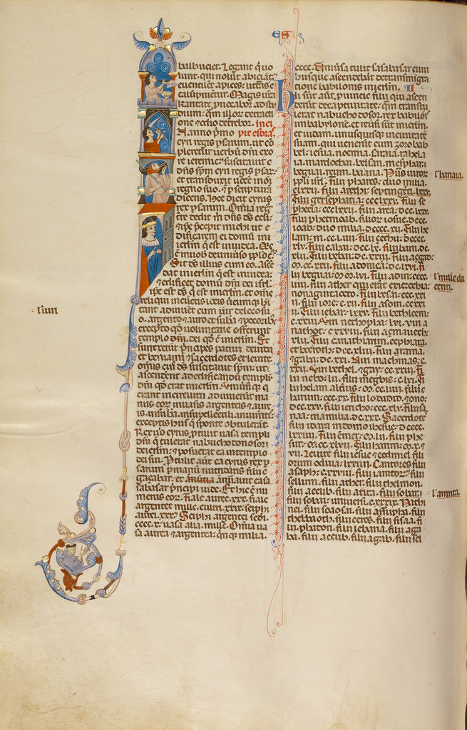 Unknown:Initial I: King Cyrus II Ordering the Building of th, Poster Print Wall Art