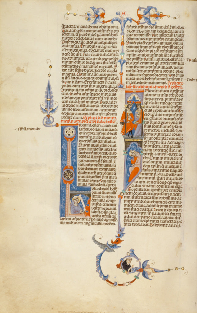 Unknown:Initial I: Esther before King Ahasuerus and the Offe, Poster Print Wall Art