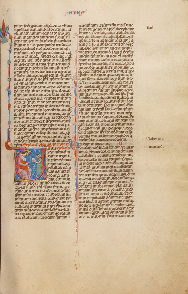 Unknown:Initial V: Solomon Instructing a Young Man, Poster Print Wall Art