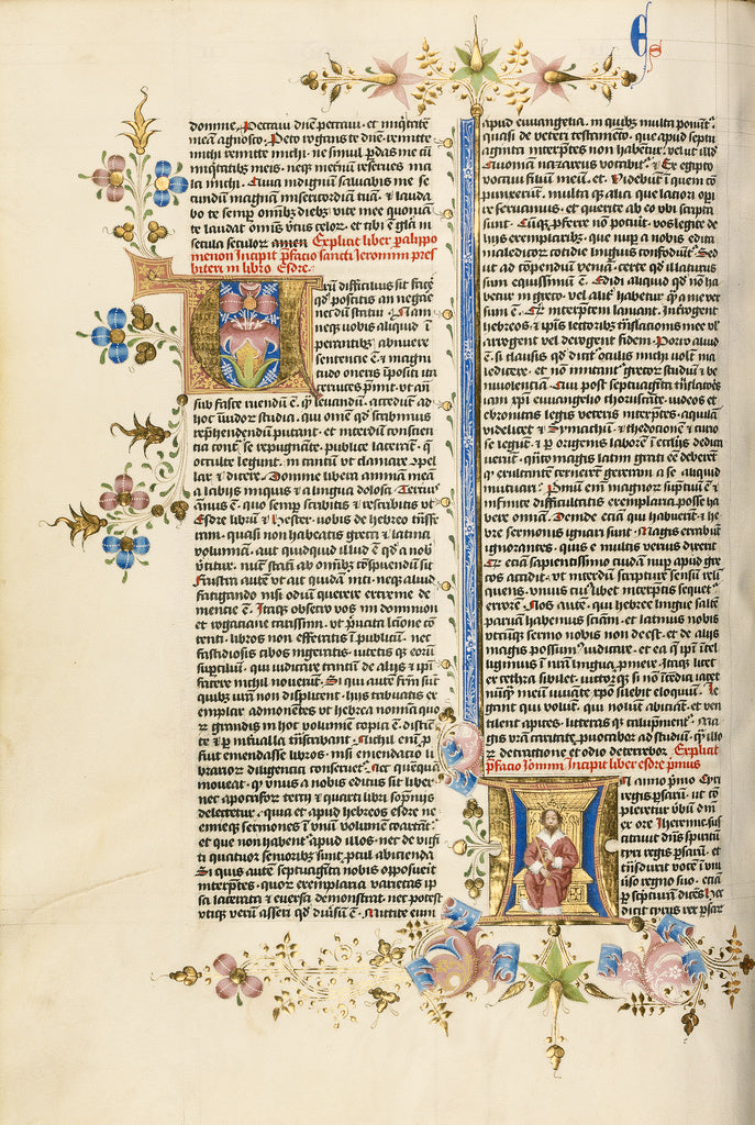 Stefan LochnerCircle of:Initial I: King Cyrus Enthroned, Poster Print Wall Art