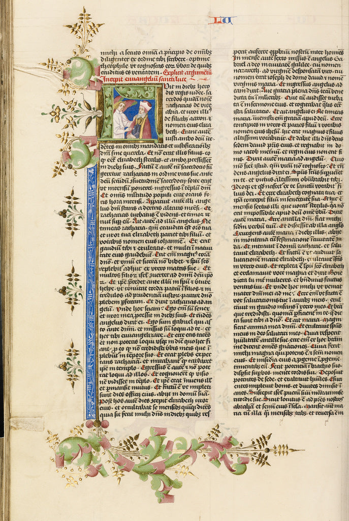 Stefan LochnerCircle of:Initial F: The Annunciation to Zecha, Poster Print Wall Art