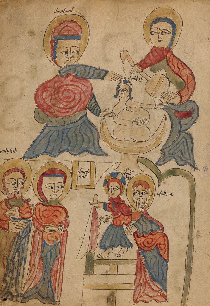 Unknown:Bathing the Christ Child and The Presentation in the, Poster Print Wall Art