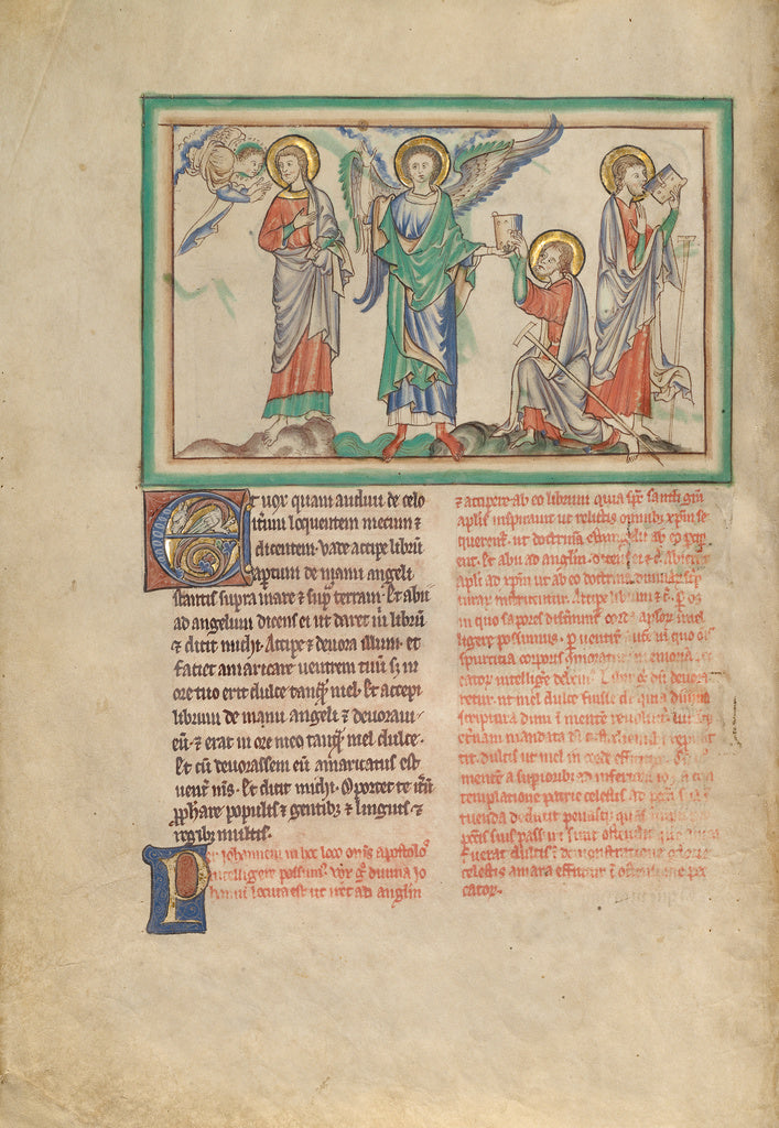 Unknown:Saint John Eats the Book Received from the Angel, Poster Print Wall Art