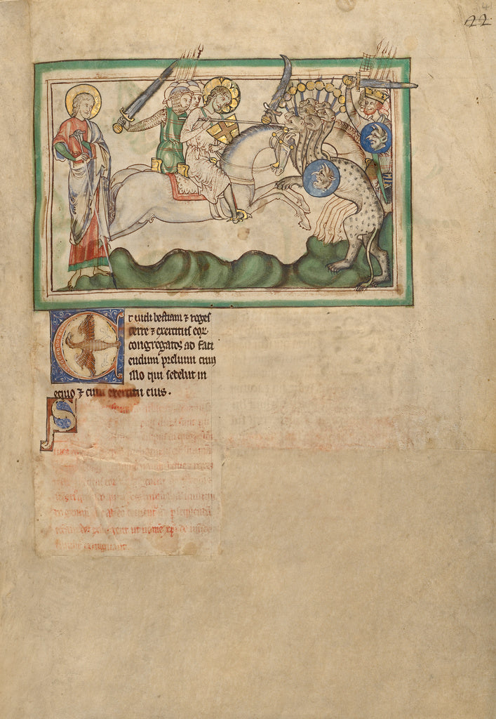 Unknown:The Battle between the Horsemen and the Beast, Poster Print Wall Art