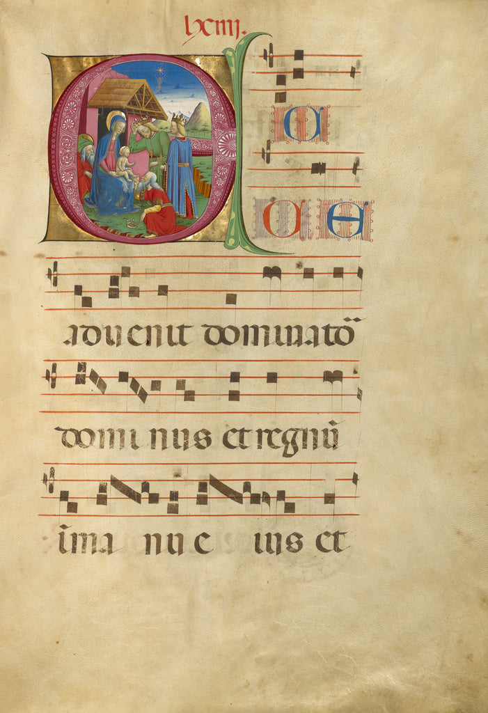 Unknown:Initial E: The Adoration of the Magi, Poster Print Wall Art