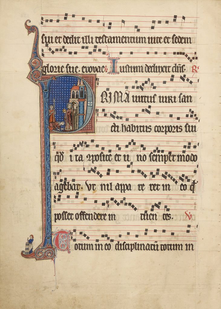 Unknown:Initial P: Saint Bernard Displaying the Host to Will, Poster Print Wall Art