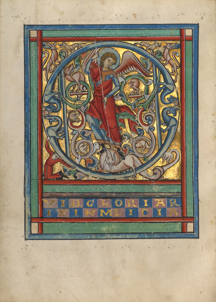 Unknown:Initial Q: Saint Michael and the Dragon, Poster Print Wall Art