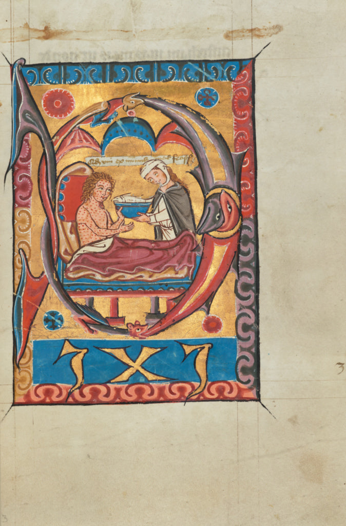 Unknown:Initial D: A Woman Feeding a Leper in Bed, Poster Print Wall Art