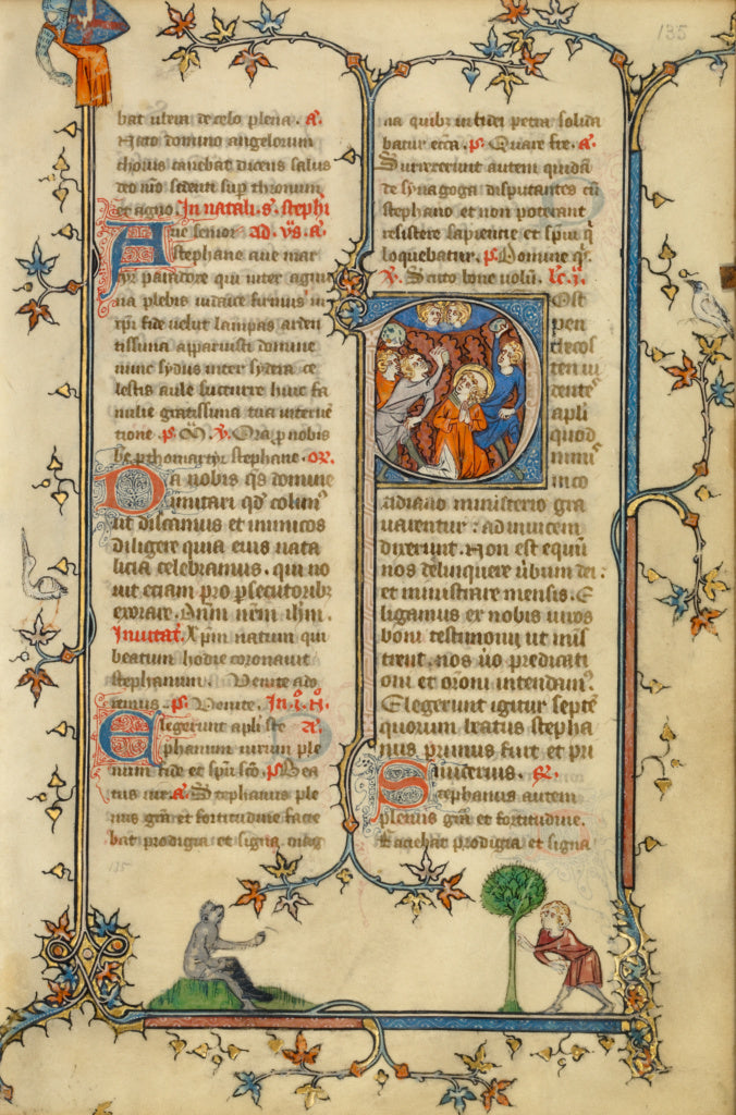 Unknown:Initial P: The Stoning of Saint Stephen, Poster Print Wall Art