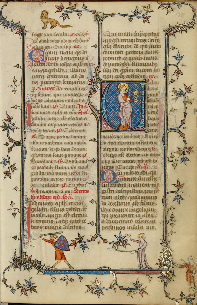 Unknown:Initial V: Saint John the Evangelist, Poster Print Wall Art