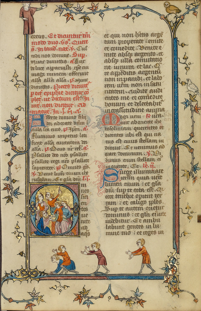 Unknown:Initial O: The Adoration of the Magi, Poster Print Wall Art