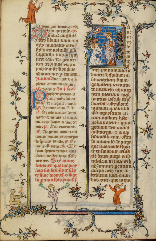 Unknown:Initial A: The Annunciation, Poster Print Wall Art