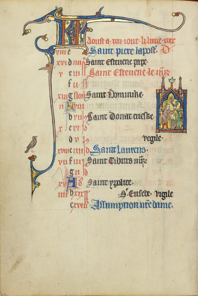 Unknown:Calendar Page for August; Harvesting Grapes, Poster Print Wall Art