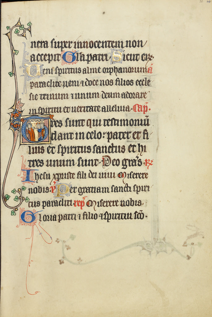 Unknown:Initial T: A Nimbed Man in Conversation with Several, Poster Print Wall Art