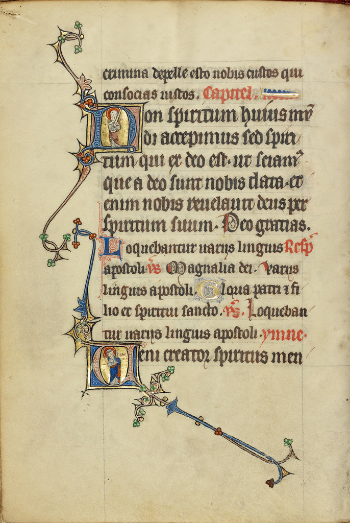 Unknown:Initial N: Saint Paul with a Sword; Initial V: Saint, Poster Print Wall Art