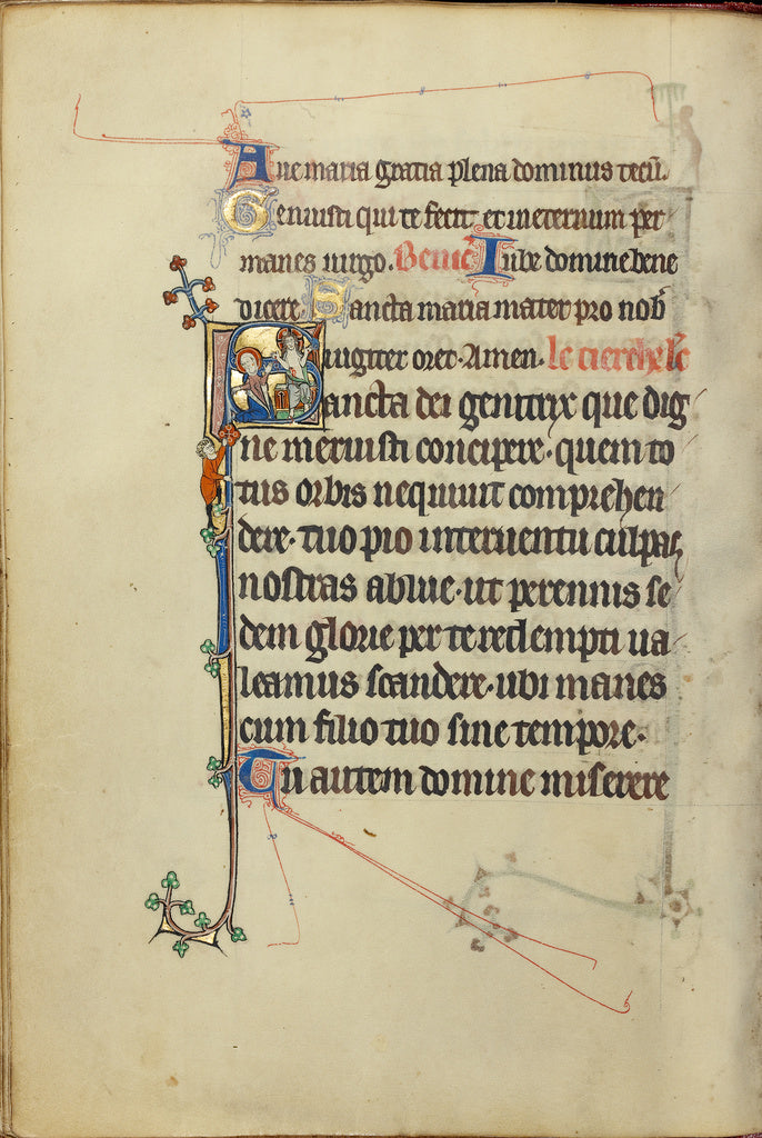 Unknown:Initial S: The Virgin Mary Interceding for a Young M, Poster Print Wall Art