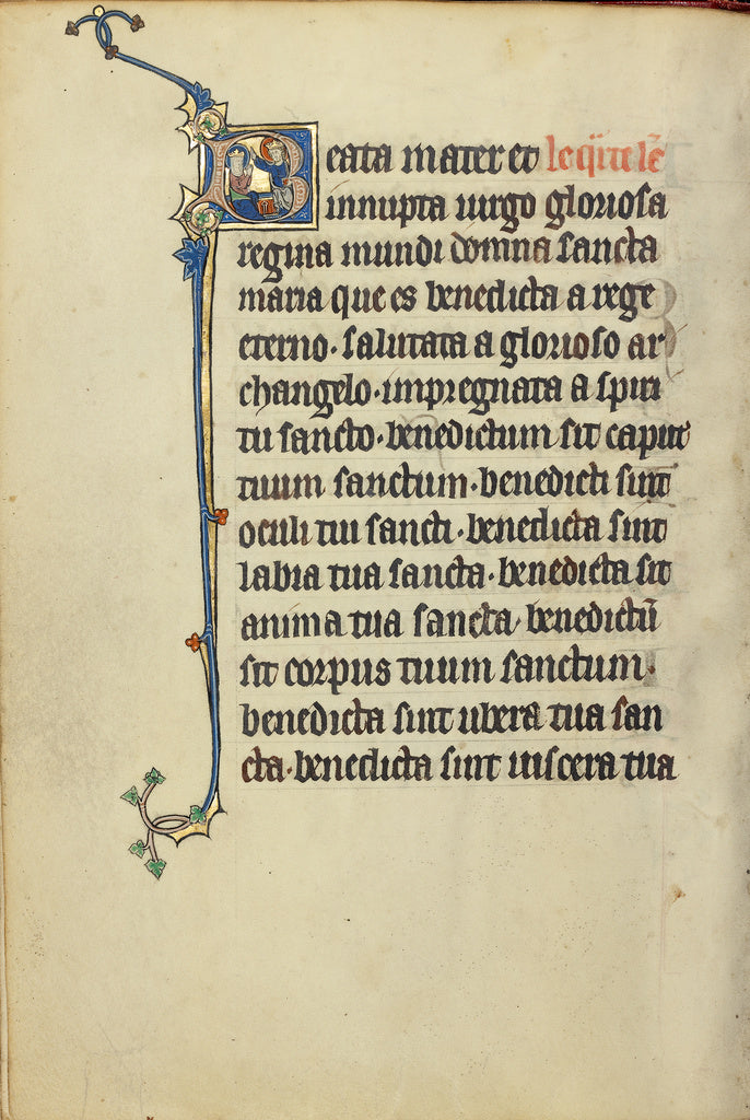 Unknown:Initial B: The Coronation of the Virgin, Poster Print Wall Art