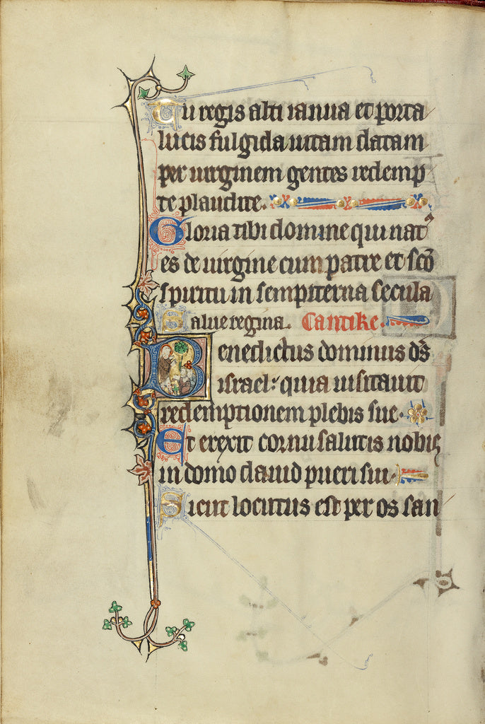 Unknown:Initial B: A Nimbed Man Wearing a Hairshirt (Saint J, Poster Print Wall Art