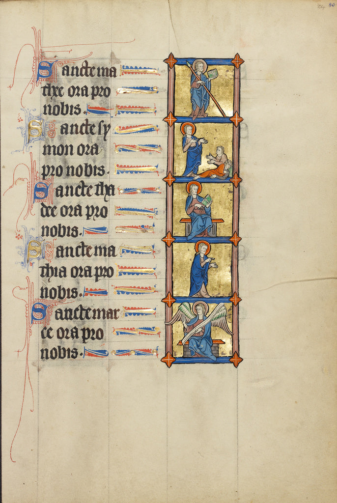 Unknown:Saint Matthew with a Book and a Lance; Saint Simon S, Poster Print Wall Art