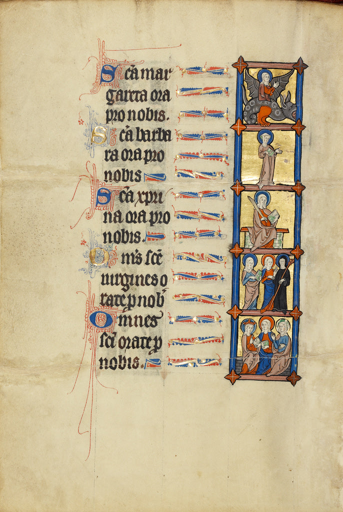 Unknown:Saint Margaret and the Dragon; Saint Barbara with a , Poster Print Wall Art