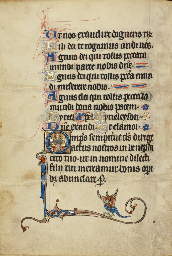 Unknown:Initial O: The Lord Enthroned, Poster Print Wall Art