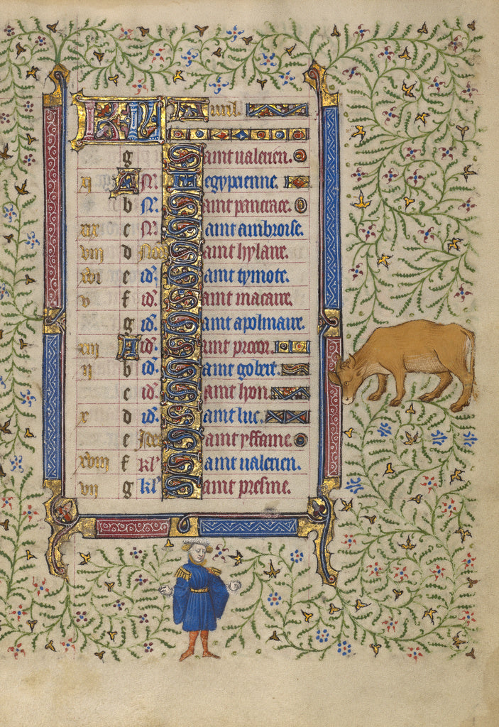 Egerton MasterFollower of the:Calendar Page for April; Picki, Poster Print Wall Art