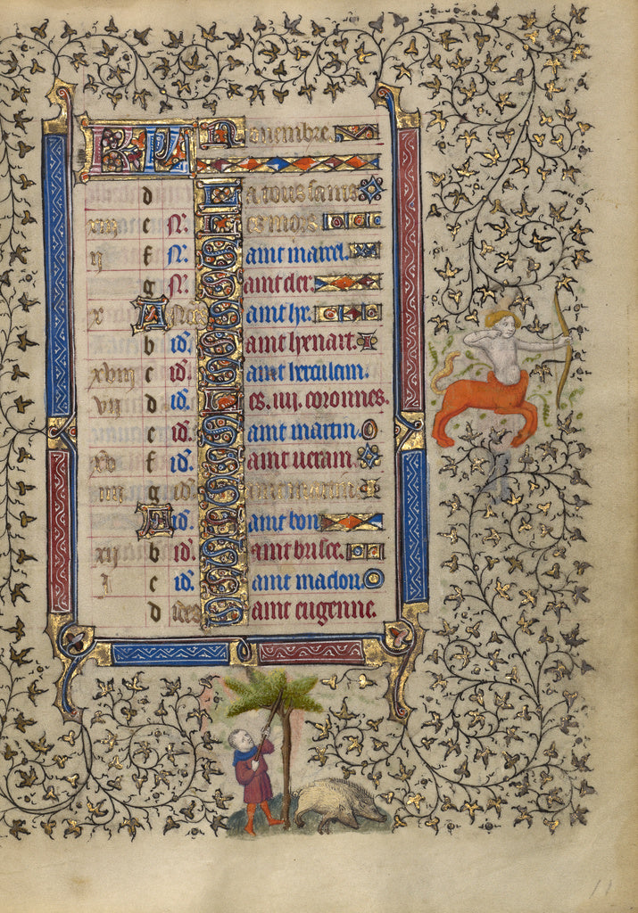 Egerton MasterFollower of the:Calendar Page for November; Ga, Poster Print Wall Art
