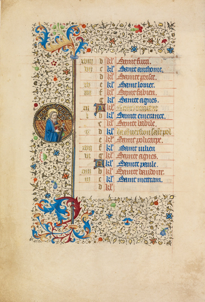 Bedford MasterWorkshop of the:January Calendar Page; Saint P, Poster Print Wall Art
