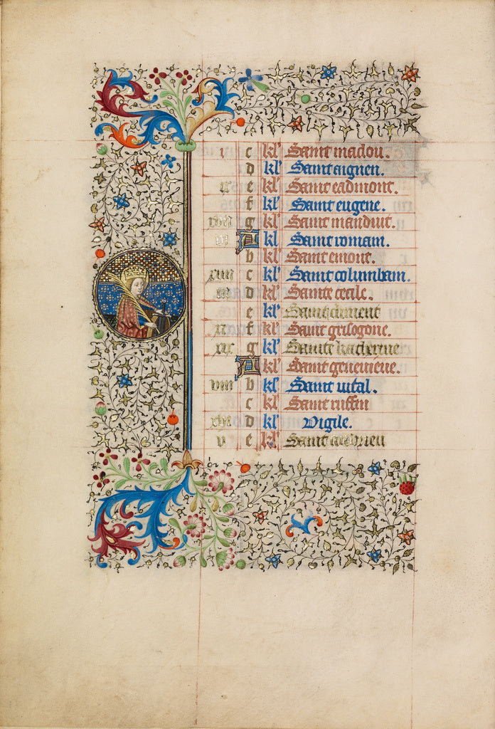 Bedford MasterWorkshop of the:November Calendar Page; Saint , Poster Print Wall Art