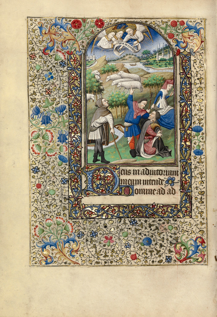 Bedford MasterWorkshop of the:The Annunciation to the Shephe, Poster Print Wall Art