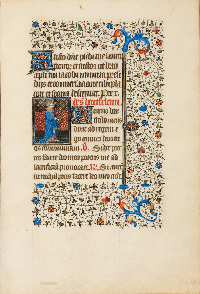 Bedford MasterWorkshop of the:Saint Bartholomew with a Knife, Poster Print Wall Art