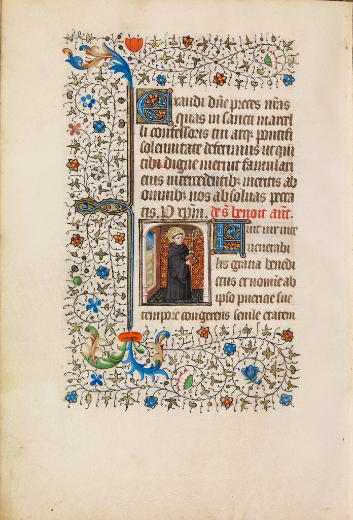 Bedford MasterWorkshop of the:Saint Benedict with a Staff an, Poster Print Wall Art