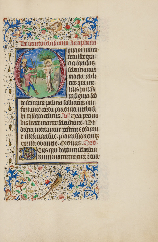Master of the Llangattock Hours:Initial O: The Martyrdom of , Poster Print Wall Art