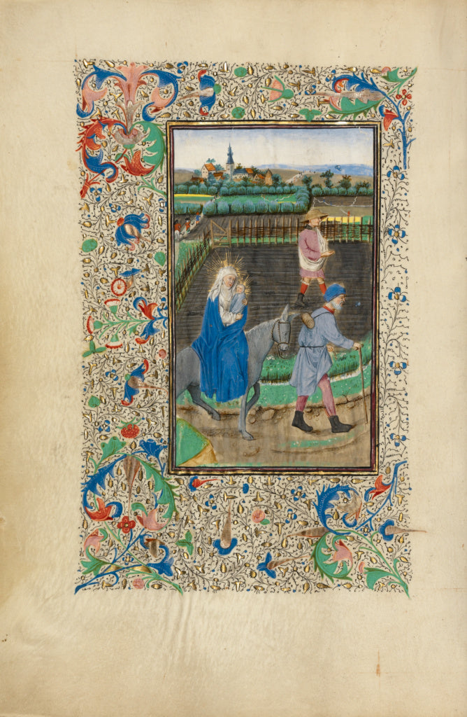 Master of the Llangattock Hours:The Flight into Egypt, Poster Print Wall Art