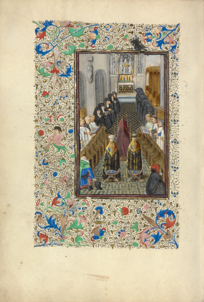 Master of the Llangattock Hours:Office of the Dead, Poster Print Wall Art