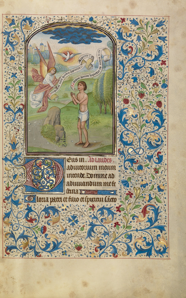 Willem Vrelant:A Man Praying to the Holy Spirit, Poster Print Wall Art
