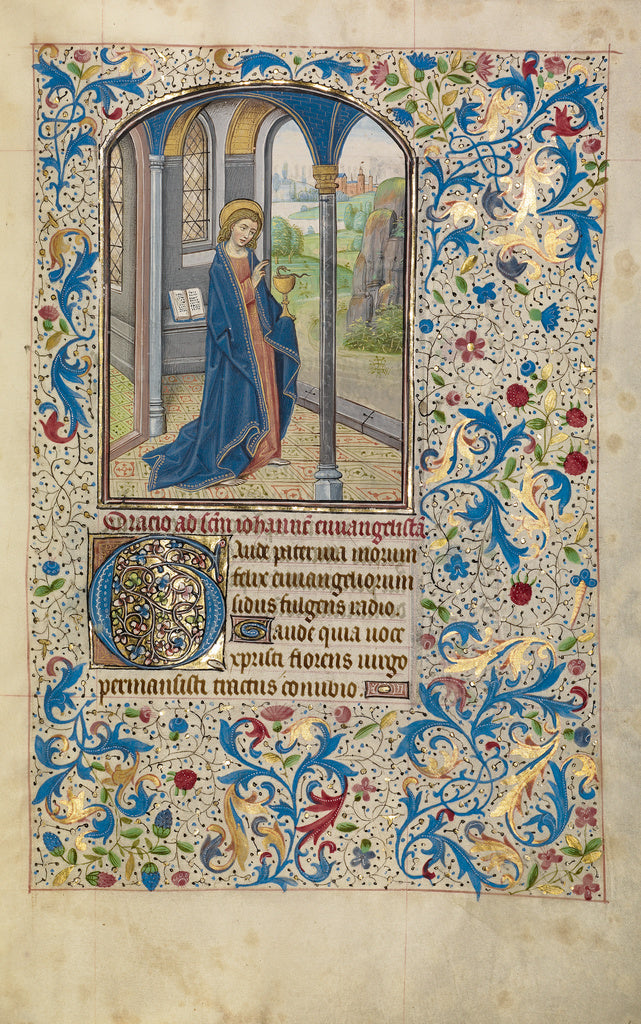 Willem Vrelant:Saint John the Evangelist, Poster Print Wall Art