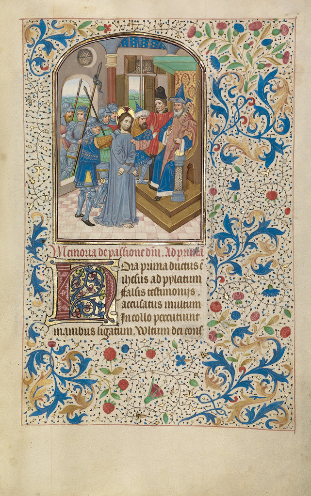 Willem Vrelant:Christ before Pilate, Poster Print Wall Art