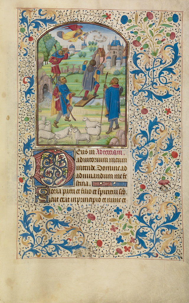 Willem Vrelant:The Annunciation to the Shepherds, Poster Print Wall Art