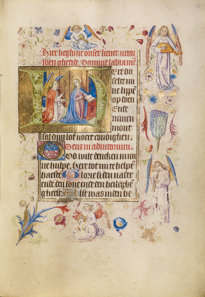 Unknown:Initial H: The Annunciation, Poster Print Wall Art