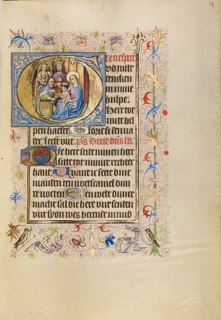 Unknown:Initial G: The Adoration of the Magi, Poster Print Wall Art