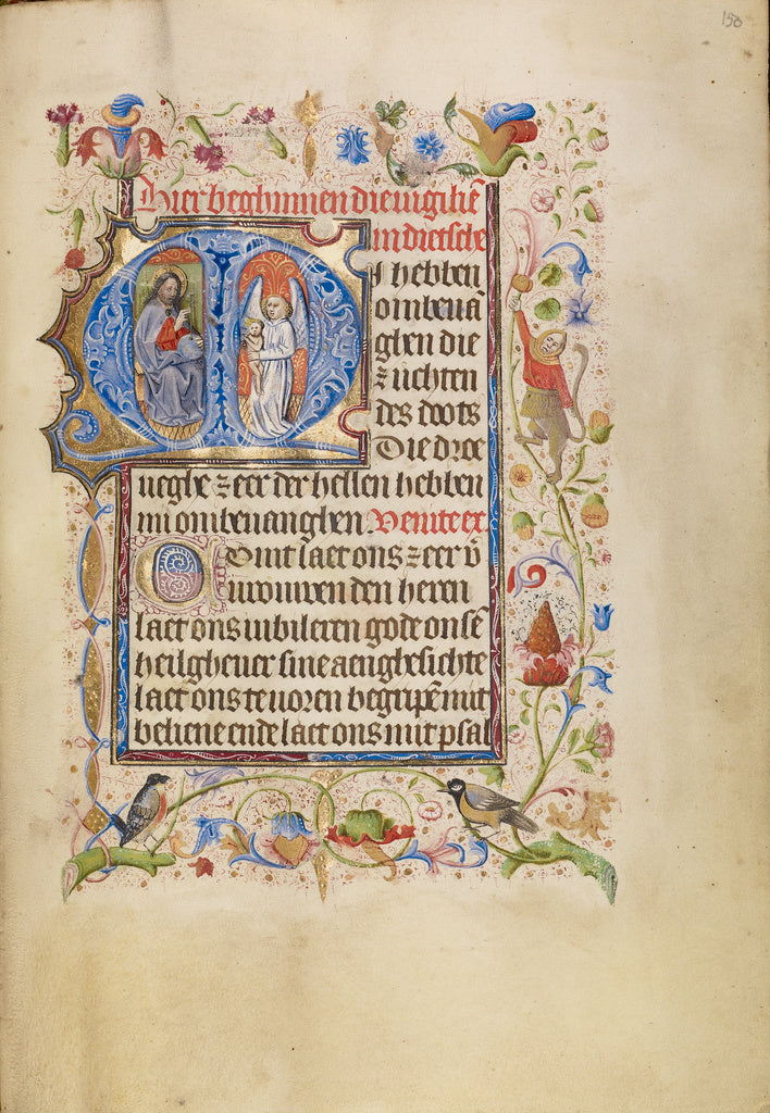 Unknown:Initial M: An Angel Presenting a Soul to Christ as J, Poster Print Wall Art