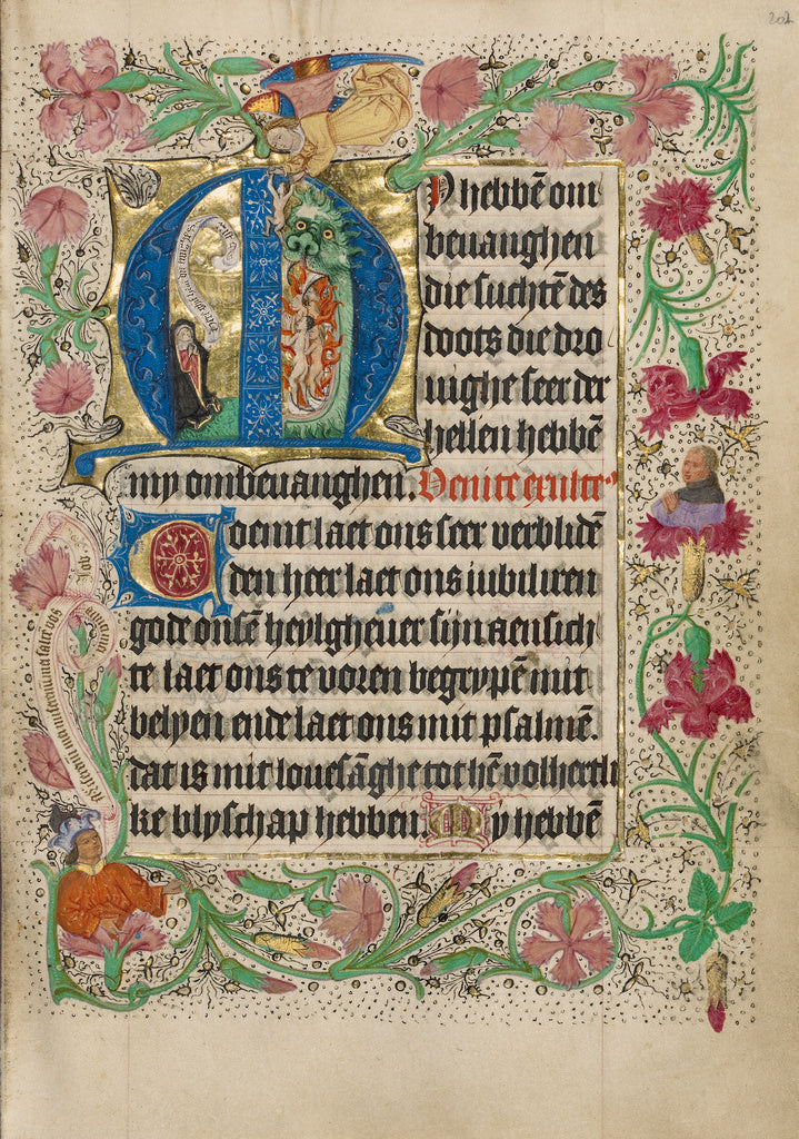 Master of Evert Zoudenbalch:Initial M: A Kneeling Woman in P, Poster Print Wall Art