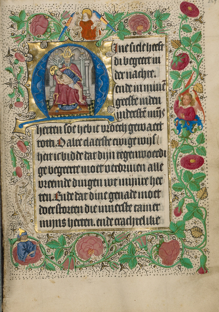 Master of Evert Zoudenbalch:Initial M: The Throne of Grace T, Poster Print Wall Art