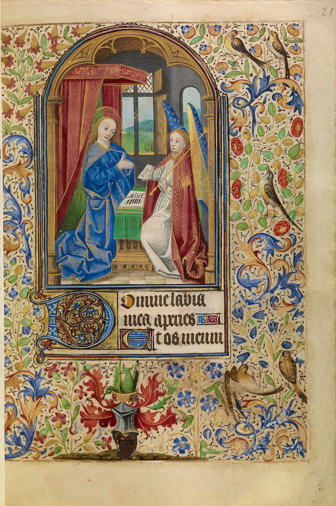 Master of Jacques of Luxembourg:The Annunciation, Poster Print Wall Art