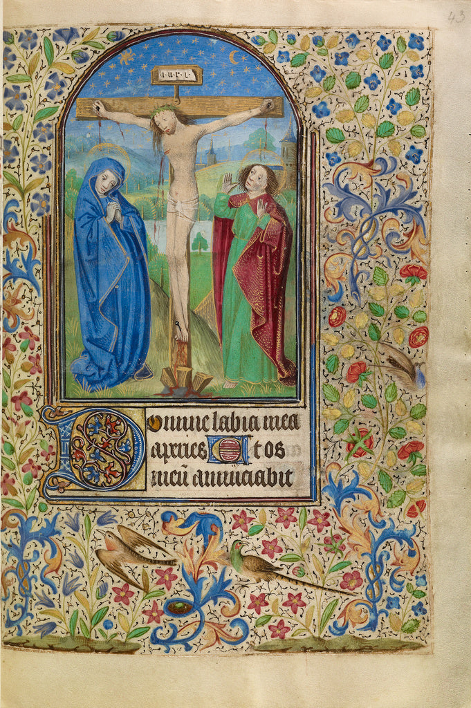 Master of Jacques of Luxembourg:The Crucifixion, Poster Print Wall Art