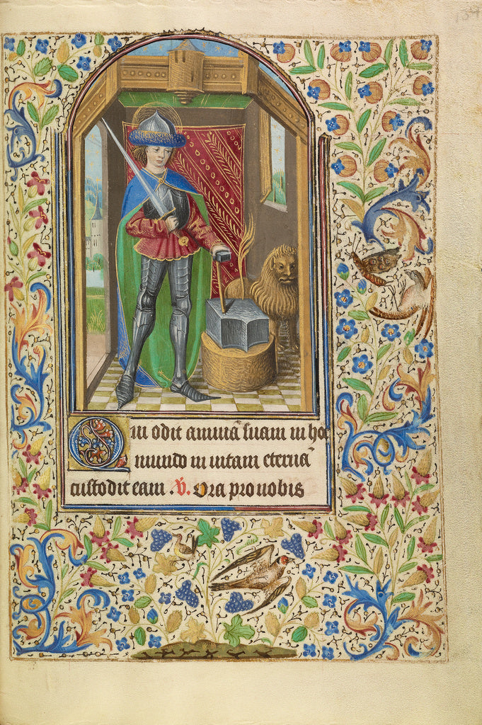 Master of Jacques of Luxembourg:Saint Adrian Armed with a Sw, Poster Print Wall Art