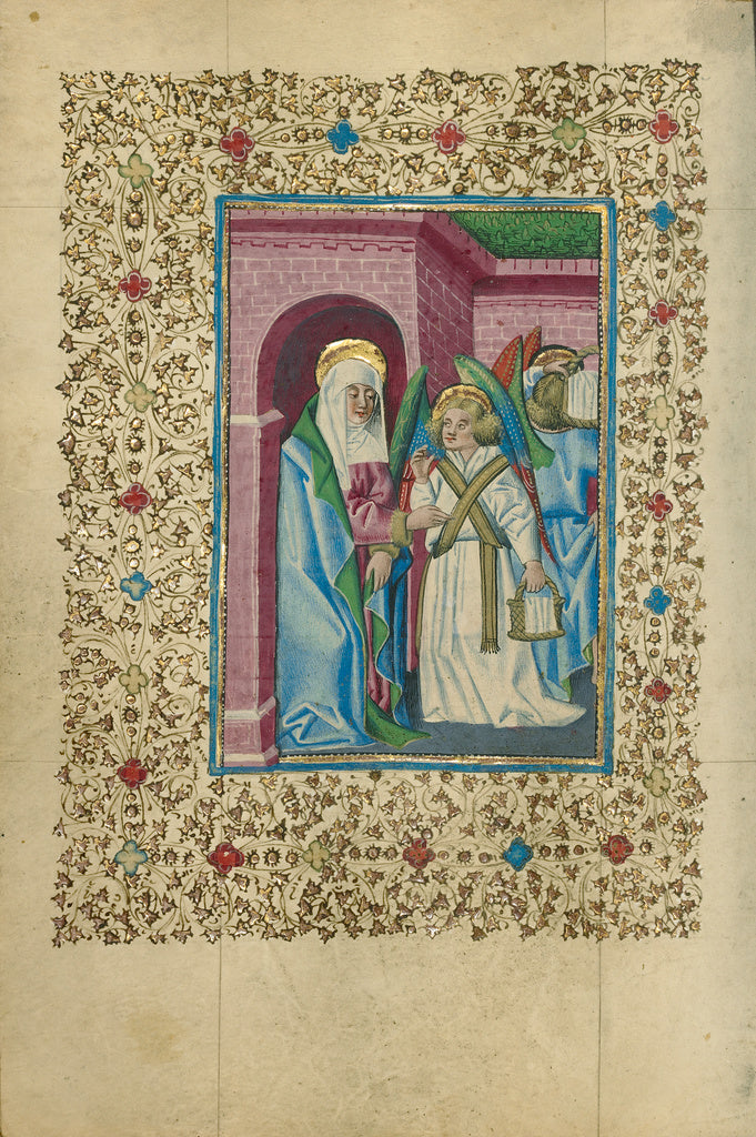 Unknown:The Virgin Nourished by an Angel, Poster Print Wall Art